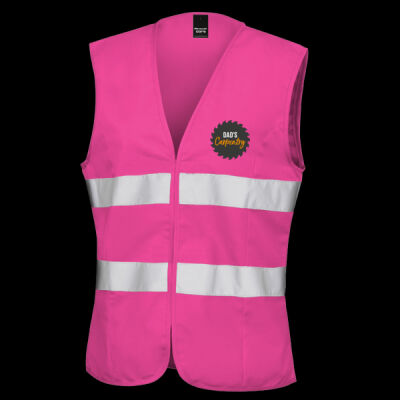 Printed Dad's Carpentry Left Chest - Women's Safety Vest Thumbnail