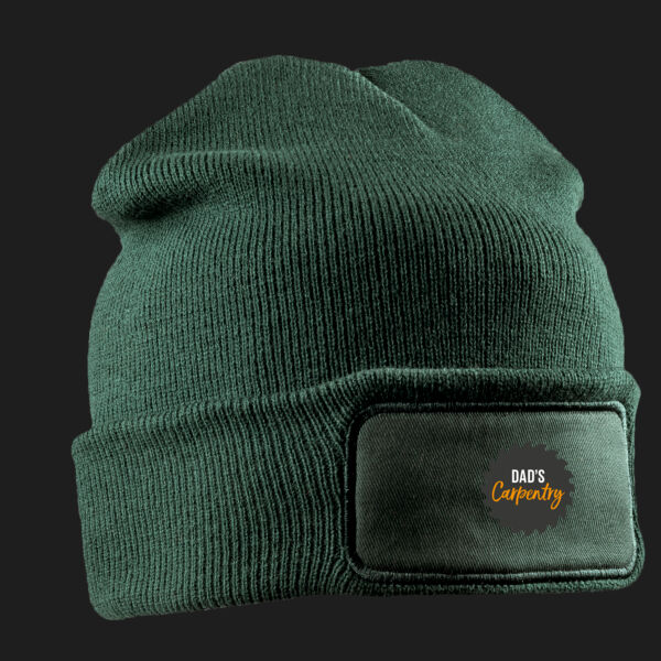 Printed Dad's Carpentry Left Chest - Double Knit Printers Beanie Thumbnail