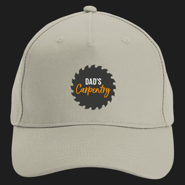 Printed Dad's Carpentry Left Chest - Organic Cotton 5 Panel Cap Thumbnail