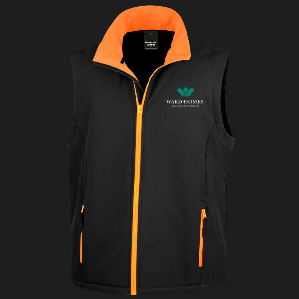 Printed Ward Homes Builders Fareham Left Chest - Men's Printable Softshell Bodywarmer with Recycled Fleece Inner Thumbnail