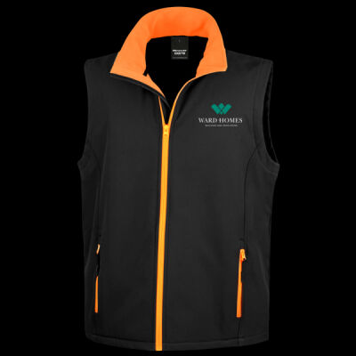 Printed Ward Homes Builders Fareham Left Chest - Men's Printable Softshell Bodywarmer with Recycled Fleece Inner Thumbnail