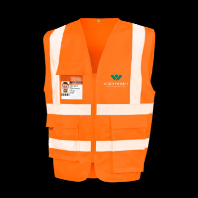 Printed Ward Homes Builders Fareham Left Chest - Heavy Duty Polycotton Security Vest Thumbnail