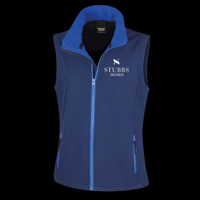 Printed - Stubbs Homes  - Left Chest - Ladies' Printable Softshell Bodywarmer with Recycled Fleece Inner Thumbnail