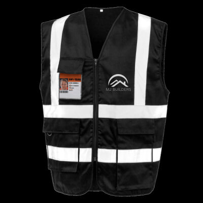 Printed - M2 Builders  - Left Chest - Heavy Duty Polycotton Security Vest Thumbnail