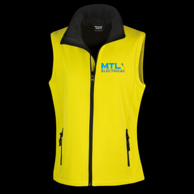Printed MTL Electrical Left Chest - Ladies' Printable Softshell Bodywarmer with Recycled Fleece Inner Thumbnail