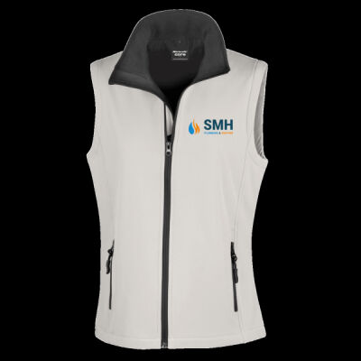 Printed SMH Plumbing and Heating Left Chest - Ladies' Printable Softshell Bodywarmer with Recycled Fleece Inner Thumbnail