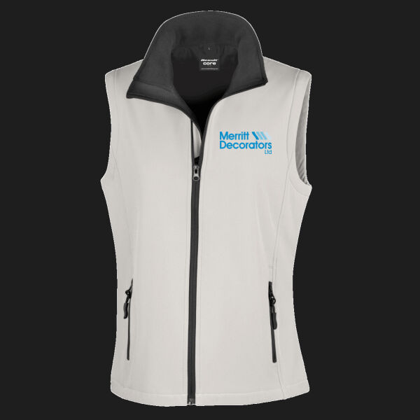 Printed Merritt Decorators Left Chest - Ladies' Printable Softshell Bodywarmer with Recycled Fleece Inner Thumbnail