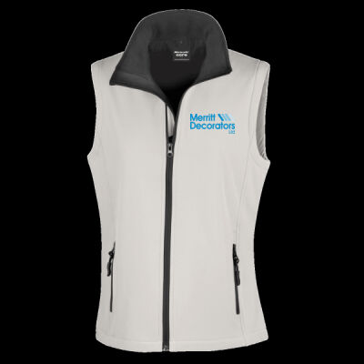 Printed Merritt Decorators Left Chest - Ladies' Printable Softshell Bodywarmer with Recycled Fleece Inner Thumbnail