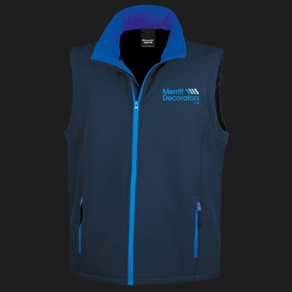 Printed Merritt Decorators Left Chest - Men's Printable Softshell Bodywarmer with Recycled Fleece Inner Thumbnail
