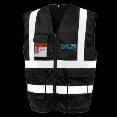 Printed Merritt Decorators Left Chest - Heavy Duty Polycotton Security Vest Thumbnail