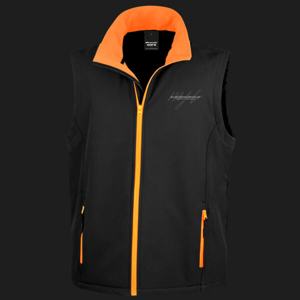 Printed MJL Decorating Services Left Chest - Men's Printable Softshell Bodywarmer with Recycled Fleece Inner Thumbnail
