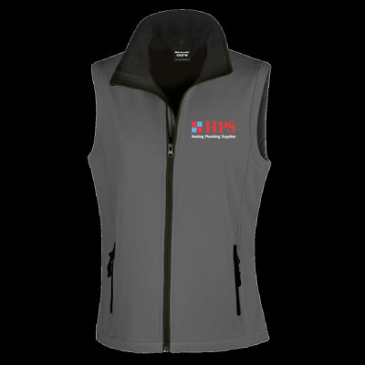 Printed - HPS Heating - Left Chest - Ladies' Printable Softshell Bodywarmer with Recycled Fleece Inner Thumbnail