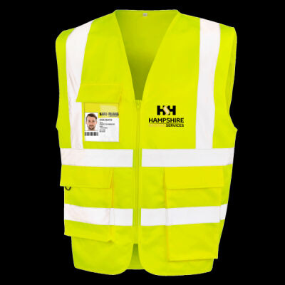 Printed - Hampshire Heating Services - Left Chest - Heavy Duty Polycotton Security Vest Thumbnail