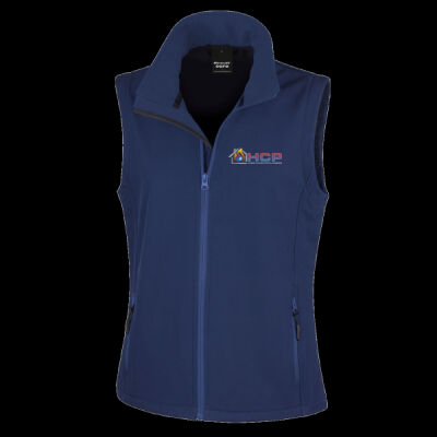Printed Home Counties Plumbing Left Chest - Ladies' Printable Softshell Bodywarmer with Recycled Fleece Inner Thumbnail