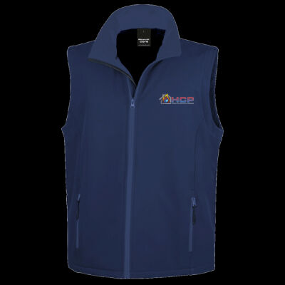 Printed Home Counties Plumbing Left Chest - Men's Printable Softshell Bodywarmer with Recycled Fleece Inner Thumbnail