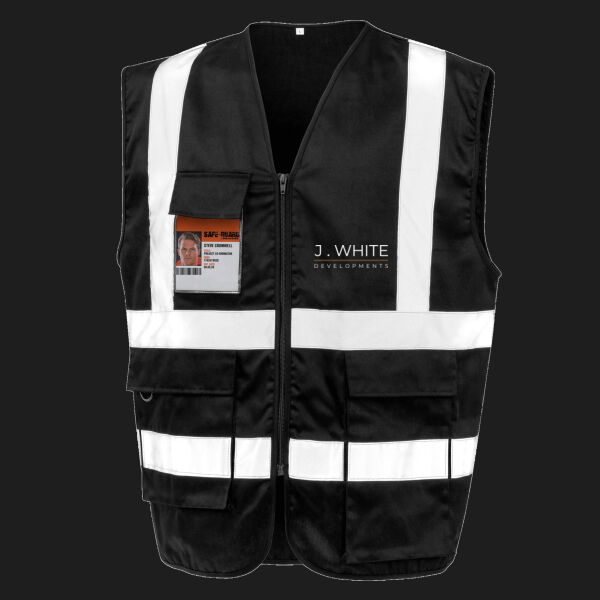 Printed - J.White Developments - Left Cheft - Heavy Duty Polycotton Security Vest Thumbnail