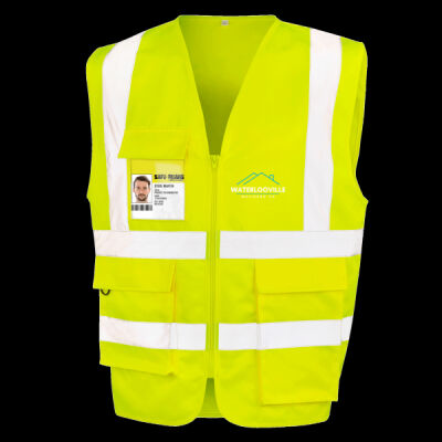 Printed - Waterlooville - Left Chest - Heavy Duty Polycotton Security Vest Thumbnail