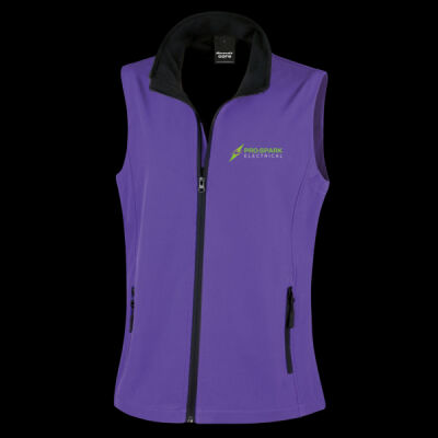 Printed Pro -spark Electrical Left Chest - Ladies' Printable Softshell Bodywarmer with Recycled Fleece Inner Thumbnail