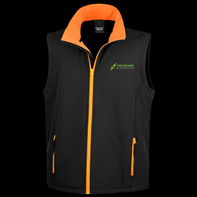 Printed Pro -spark Electrical Left Chest - Men's Printable Softshell Bodywarmer with Recycled Fleece Inner Thumbnail