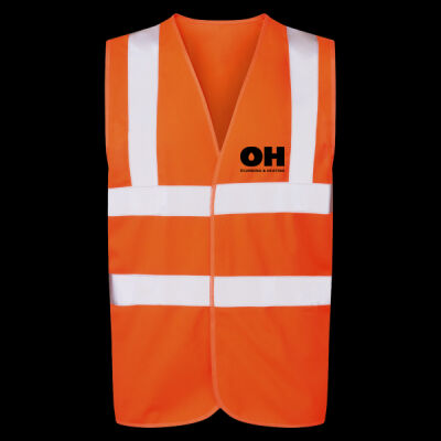 Printed OH Plumbing and Heating Left Chest - UCC 4-Band Safety Waistcoat Thumbnail