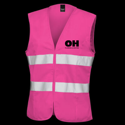 Printed OH Plumbing and Heating Left Chest - Women's Safety Vest Thumbnail