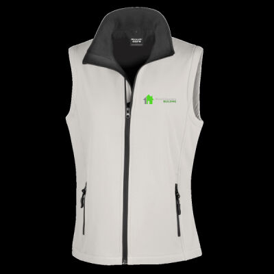 Printed - Richard Saunders Building   - Left Chest - Ladies' Printable Softshell Bodywarmer with Recycled Fleece Inner Thumbnail