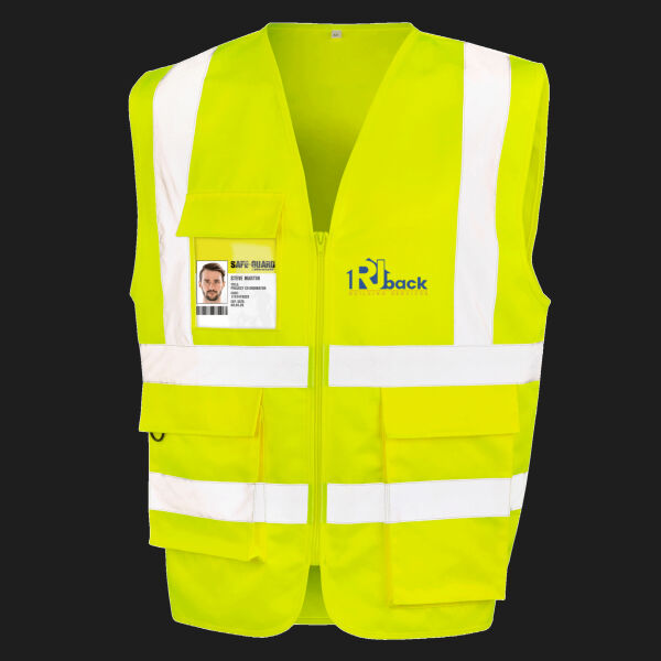 Printed - RJ back Building   - Left Chest - Heavy Duty Polycotton Security Vest Thumbnail