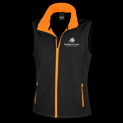 Printed - Southern Cross   - Left Chest - Ladies' Printable Softshell Bodywarmer with Recycled Fleece Inner Thumbnail