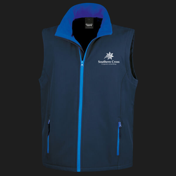 Printed - Southern Cross   - Left Chest - Men's Printable Softshell Bodywarmer with Recycled Fleece Inner Thumbnail