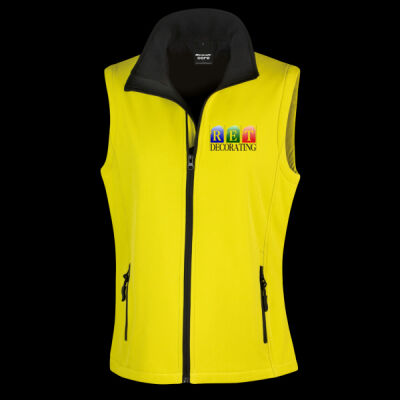 Printed - RET Decorating - Left Chest - Ladies' Printable Softshell Bodywarmer with Recycled Fleece Inner Thumbnail