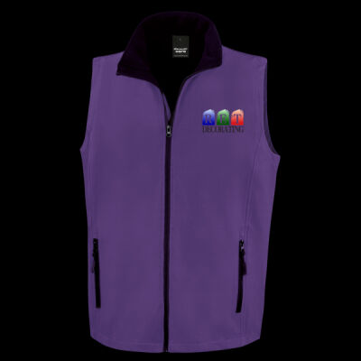 Printed - RET Decorating - Left Chest - Men's Printable Softshell Bodywarmer with Recycled Fleece Inner Thumbnail