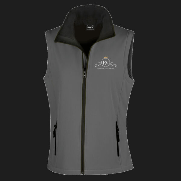 printed - RV premium - Left Cheft - Ladies' Printable Softshell Bodywarmer with Recycled Fleece Inner Thumbnail