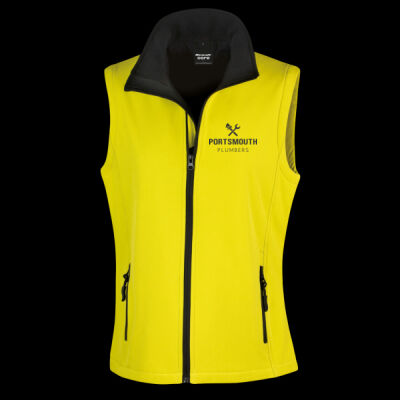Printed - Portsmouth - Left Chest - Ladies' Printable Softshell Bodywarmer with Recycled Fleece Inner Thumbnail