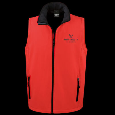 Printed - Portsmouth - Left Chest - Men's Printable Softshell Bodywarmer with Recycled Fleece Inner Thumbnail