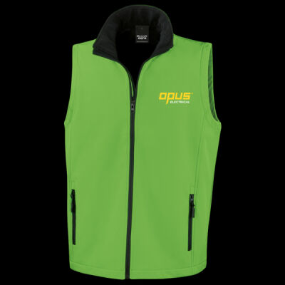 Printed - Opus Electrical - Left Chest - Men's Printable Softshell Bodywarmer with Recycled Fleece Inner Thumbnail