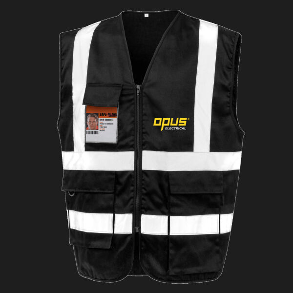 Printed - Opus Electrical - Left Chest - Heavy Duty Polycotton Security Vest Thumbnail