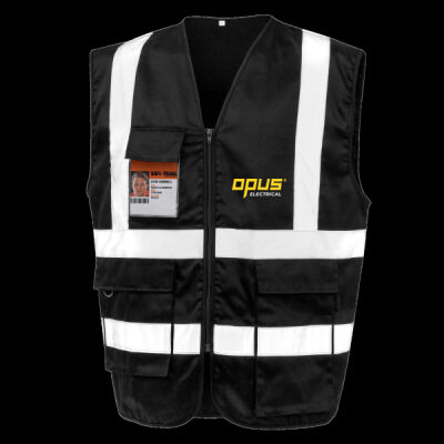 Printed - Opus Electrical - Left Chest - Heavy Duty Polycotton Security Vest Thumbnail