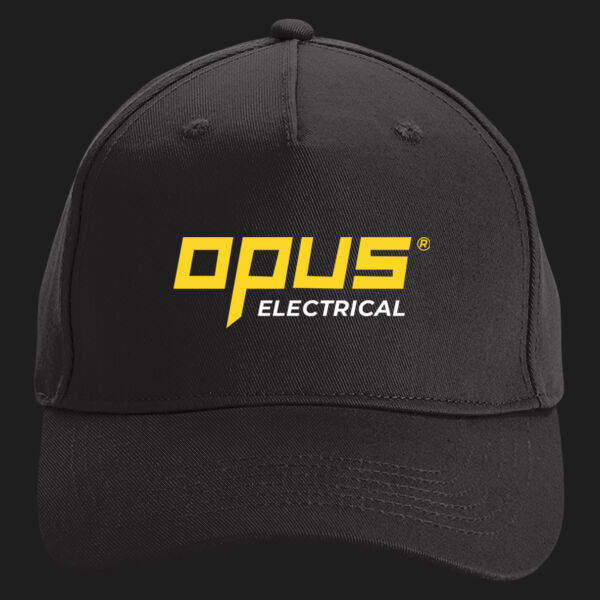 Printed - Opus Electrical - Left Chest - Organic Cotton 5 Panel Cap Thumbnail