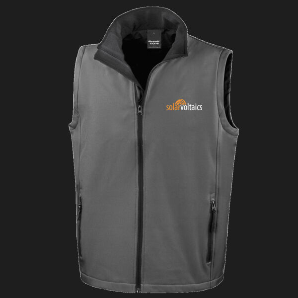 Printed - Solar voltaics - Left Chest - Men's Printable Softshell Bodywarmer with Recycled Fleece Inner Thumbnail