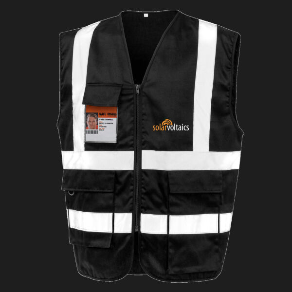 Printed - Solar voltaics - Left Chest - Heavy Duty Polycotton Security Vest Thumbnail