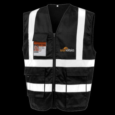 Printed - Solar voltaics - Left Chest - Heavy Duty Polycotton Security Vest Thumbnail