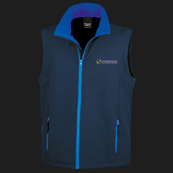 Printed - Evergreen Electricians - Left Chest - Men's Printable Softshell Bodywarmer with Recycled Fleece Inner Thumbnail