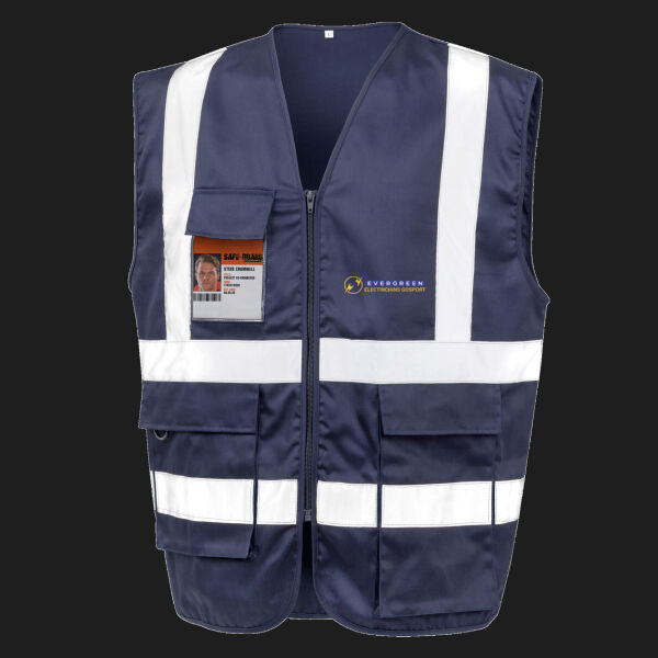 Printed - Evergreen Electricians - Left Chest - Heavy Duty Polycotton Security Vest Thumbnail