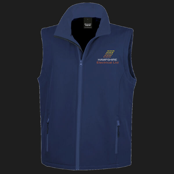 Printed Hampshire Electrical Left Chest - Men's Printable Softshell Bodywarmer with Recycled Fleece Inner Thumbnail