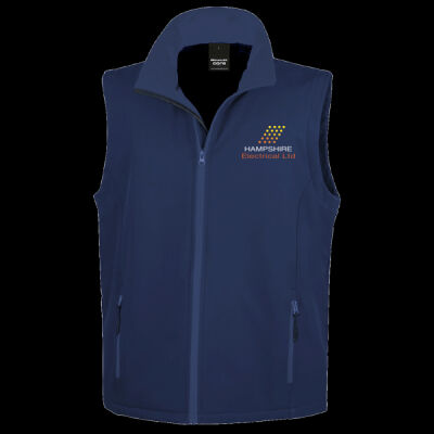 Printed Hampshire Electrical Left Chest - Men's Printable Softshell Bodywarmer with Recycled Fleece Inner Thumbnail