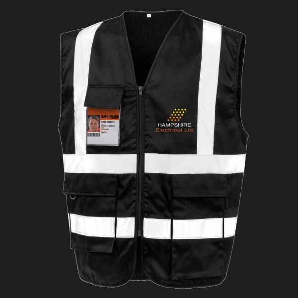 Printed Hampshire Electrical Left Chest - Heavy Duty Polycotton Security Vest Thumbnail