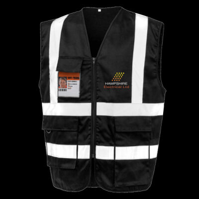 Printed Hampshire Electrical Left Chest - Heavy Duty Polycotton Security Vest Thumbnail