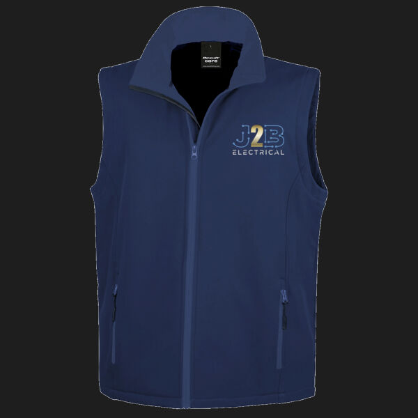 Printed J2B Electrical Left Chest - Men's Printable Softshell Bodywarmer with Recycled Fleece Inner Thumbnail