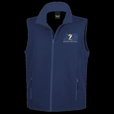 Printed J2B Electrical Left Chest - Men's Printable Softshell Bodywarmer with Recycled Fleece Inner Thumbnail