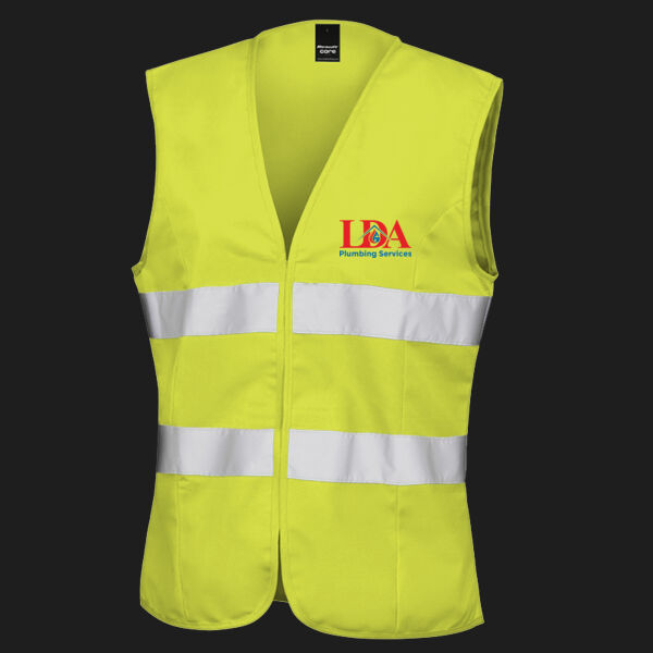 Printed LDA Plumbing Services Left Chest - Women's Safety Vest Thumbnail